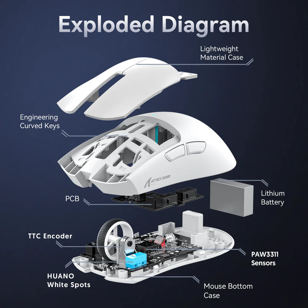 ATTACK SHARK X11 Wireless Gaming Mouse with Charging Dock