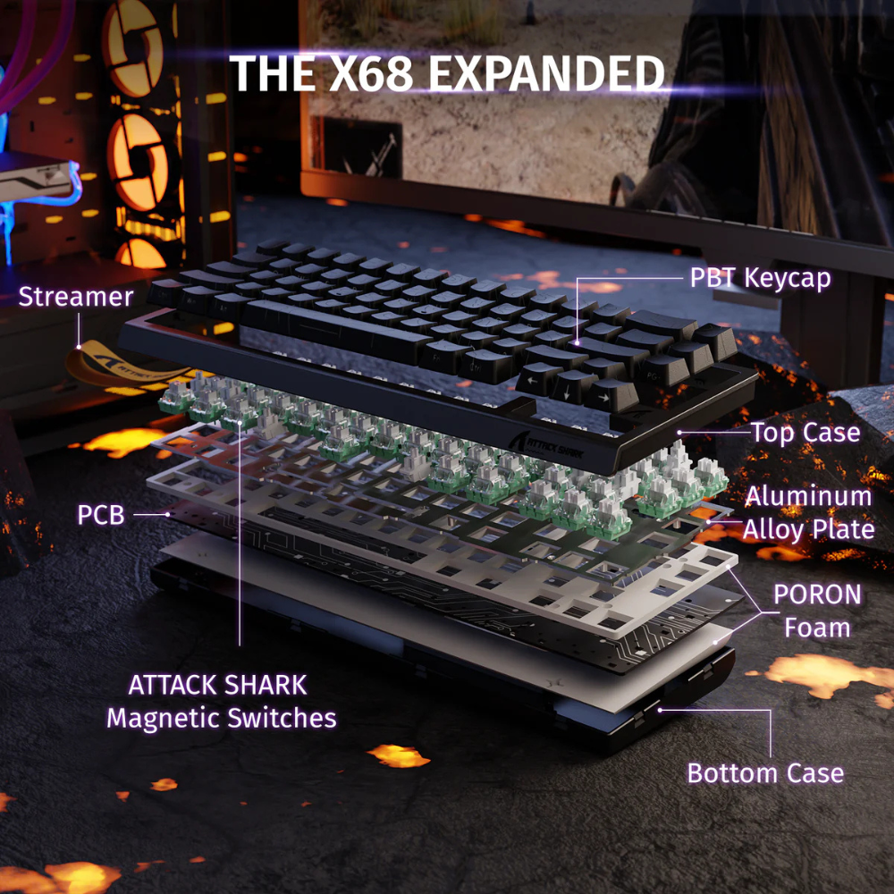 ATTACK SHARK X68 HE Keyboard Magnetic Switch