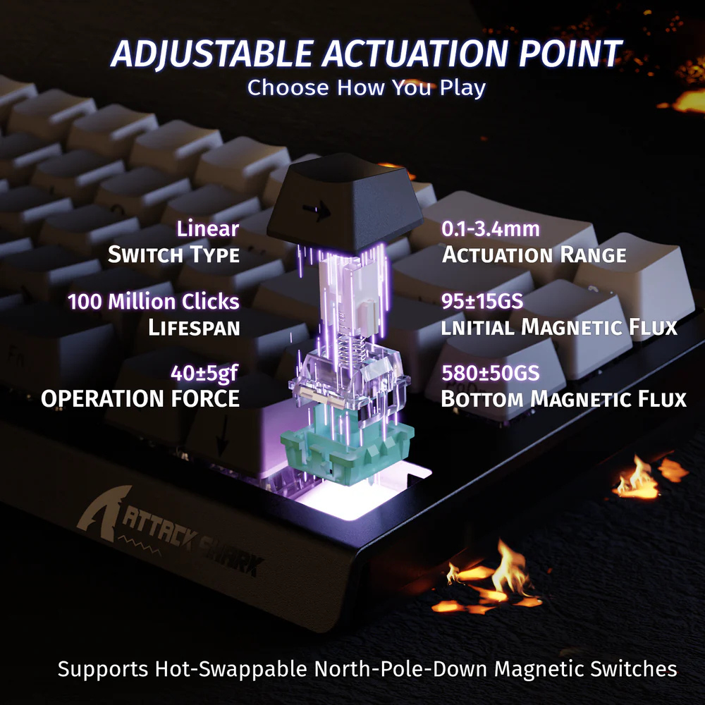 ATTACK SHARK X68 HE Keyboard Magnetic Switch