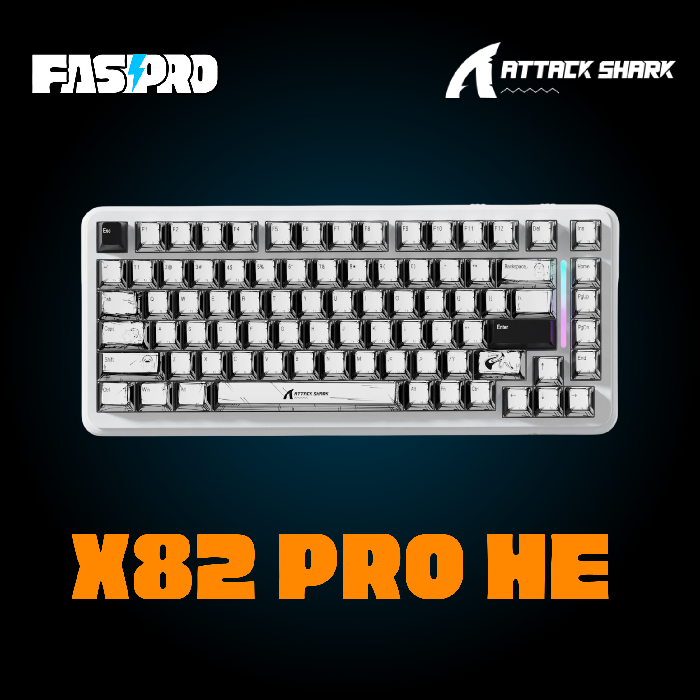 كيبورد معناطيسي Attack Shark x82pro he